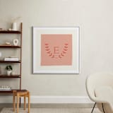 "Laurel" - Personalized Art Print in Coral by Kim Dietrich Elam - In a Room
