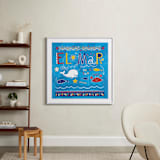 "El Mar" - Art Print in Light Blue by Kimberly Schwede - In a Room