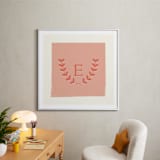 "Laurel" - Personalized Art Print in Coral by Kim Dietrich Elam - In a Room