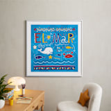 "El Mar" - Art Print in Light Blue by Kimberly Schwede - In a Room