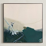 "A Way Through Here 1" - Art Print in Turquoise by Jamie J. Kim - Framed Canvas