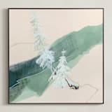 "A Way Through Here 2" - Art Print in Dusty Green by Jamie J. Kim - Framed Canvas