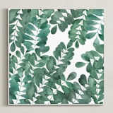 "Leafy Bowers" - Art Print in Emerald Green by Natalie Ryan - Framed Canvas