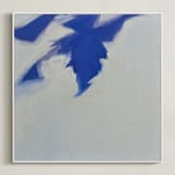 "Leaf Shadows II" - Art Print in Indigo by Katie Analise - Framed Canvas