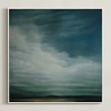 "Windfall" - Art Print in teal blue by Kelly Money - Framed Canvas