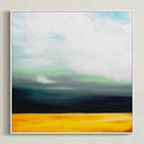 "Golden Grain" - Art Print in Golden Sienna by Amy Hall - Framed Canvas