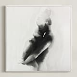 "Mother Embrace Square" - Art Print in Black by Kate Ahn - Framed Canvas