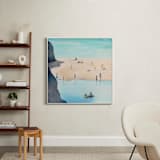 "Beachside Bliss" - Art Print in Soft Turquoise by Elle Youm - In a Room
