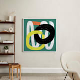 "Feather Step Modern " - Art Print in Teal Green by Amantha Tsaros - In a Room