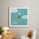 "swimmer" - Art Print in turquoise by Maria Gromek - In a Room