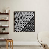 "Squares and Lines" - Art Print in Urban Grey by Brian Collins - In a Room