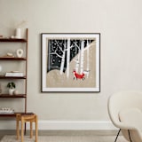 "Foxy Woods" - Art Print in Kraft Paper Brown by Annie Bakst - In a Room