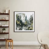 "Forest Mist" - Art Print in White by Anne Kostecki - In a Room