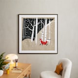 "Foxy Woods" - Art Print in Kraft Paper Brown by Annie Bakst - In a Room