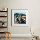 "Bixby Bridge Road Block" - Art Print in Hilltop Green by Danielle Kroll - In a Room