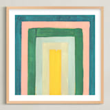 "Rainbow Twist 2" - Art Print in Turquoise by Lindsay Megahed - Framed