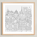 "Study Abroad" - Art Print in White by Krissy Bengtson - Framed