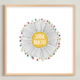"Shine Bright Sunburst" - Art Print in Sunny Yellow by Kate Ross - Framed