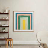 "Rainbow Twist 2" - Art Print in Turquoise by Lindsay Megahed - In a Room