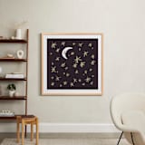 "Good Night Moon and Stars" - Art Print in Dark by Patrice Horvath - In a Room