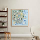 "Charleston Illustrated Map" - Art Print in Ocean by Lauren Hughes - In a Room