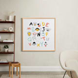 "Animal ABCs" - Art Print in White by Milk House Kids - In a Room