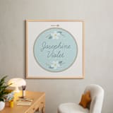 "Embroidery Name" - Personalized Art Print in Sky by Carolyn Kach - In a Room