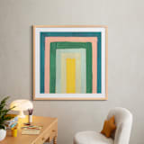"Rainbow Twist 2" - Art Print in Turquoise by Lindsay Megahed - In a Room