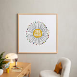"Shine Bright Sunburst" - Art Print in Sunny Yellow by Kate Ross - In a Room