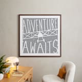 "Adventure Awaits Vintage Airplane" - Art Print in White by Lorena Depante - In a Room