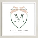 "Bunny Crest: Custom Print" - Custom Print in Evergreen by Vivian Yiwing - Framed