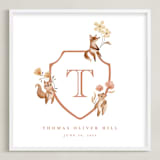 "Woodland Animal Crest: Custom Print" - Custom Print in Papaya by Vivian Yiwing - Framed