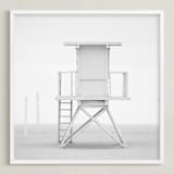 "Iconic Lifeguard tower" - Art Print in Neutral Grey by Kate Houlihan Photography - Framed