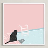 "pool series - two" - Art Print in millenial pink by Katja Ja - Framed