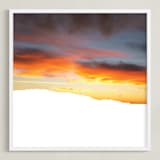 "Skyscape - Kapiti Island" - Art Print in Dusky Sun by Justine Elliott - Framed