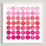 "Circles" - Art Print in Pinks by Christine Copeland - Framed
