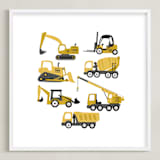 "Build" - Art Print in Pineapple by Jennifer Holbrook - Framed