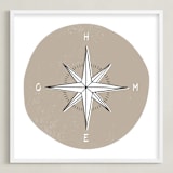 "Traveler's Compass" - Art Print in Warm Fog by Letter19Design - Framed