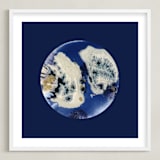 "Moon Landing" - Art Print in Navy Blue by Hi Adelaide - Framed