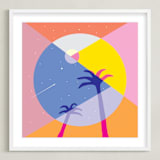 "Day & Night" - Art Print in yellow by Stop-mashina - Framed