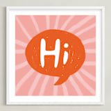 "A Bright Hi" - Art Print in Fire Orange by Karen Schipper - Framed