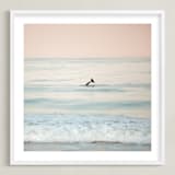 "Waving Good Morning" - Art Print in Ocean Blue by Shannon Howard - Framed
