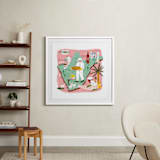 "Tenerife Map" - Art Print in Tenerife Pink by Lindsey Balbierz - In a Room