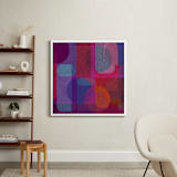 "Scandinavian Modern Revisit" - Art Print in Electric Crimson by Lisa Sundin - In a Room