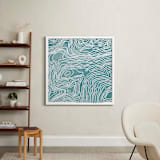 "Be. Here. Now." - Art Print in Ocean Blue by Ria Sharon - In a Room