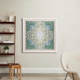 "Scribble Square" - Art Print in Green Pastel by Kathleen Ney - In a Room