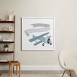 "Vintage Airplane" - Personalized Art Print in Mist by Jessie Steury - In a Room
