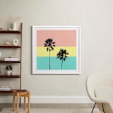"Palm Tree Silhouette" - Art Print in sunshine by Cass Loh - In a Room