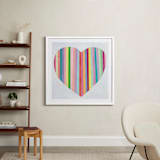 "Heart Stripes" - Art Print in Heartbeat by melanie mikecz - In a Room