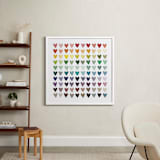 "Paper Hearts" - Art Print in Rainbow by InkDot - In a Room